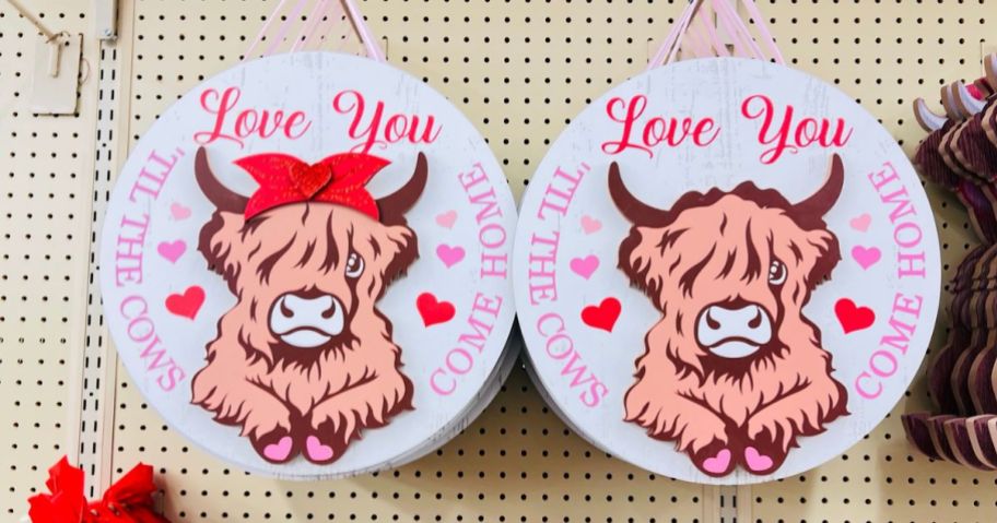 Hobby Lobby Valentine Highland Cows Sign