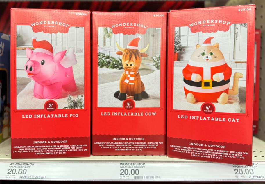 Wondershop LED Inflatable Pig, Cow, and Cat