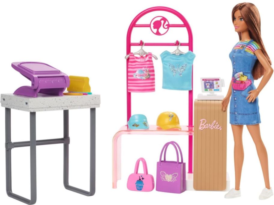 Barbie Make & Sell Boutique Playset w/ Display Rack  