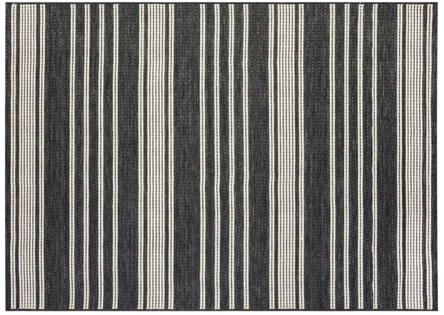 black and white striped area rug