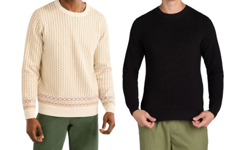 two men wearing sweaters stock image