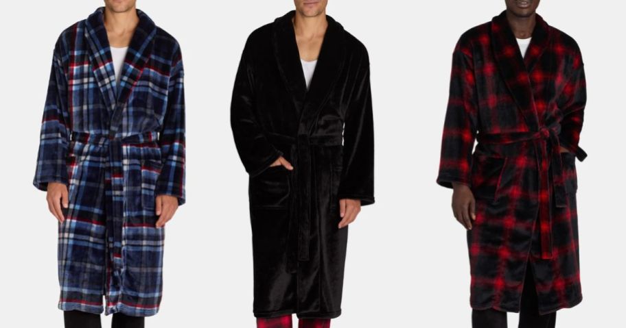 three men wearing George Men's Sleep Robes