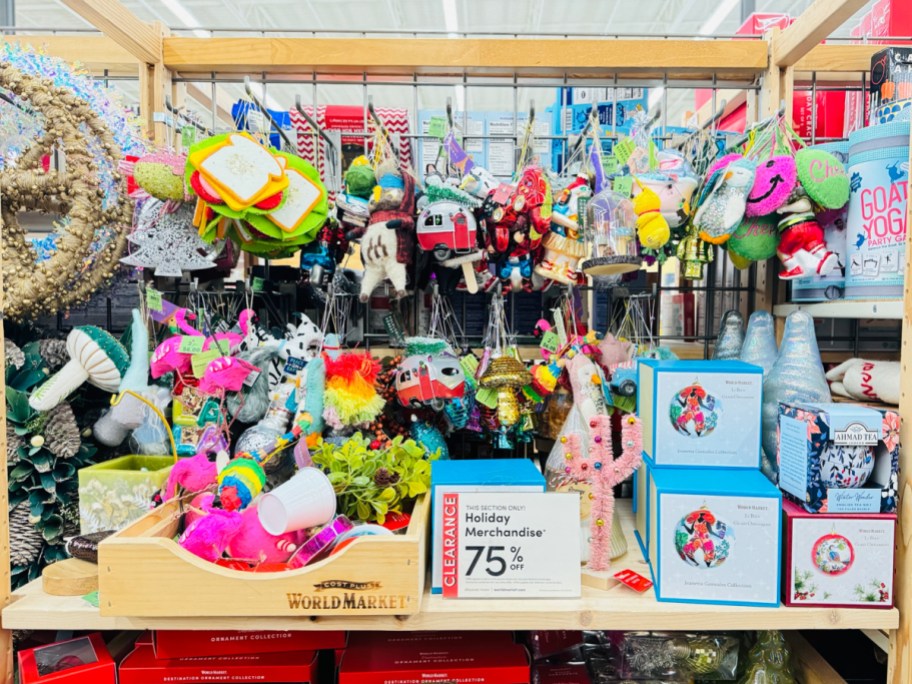 Ornaments wall displayed at world market