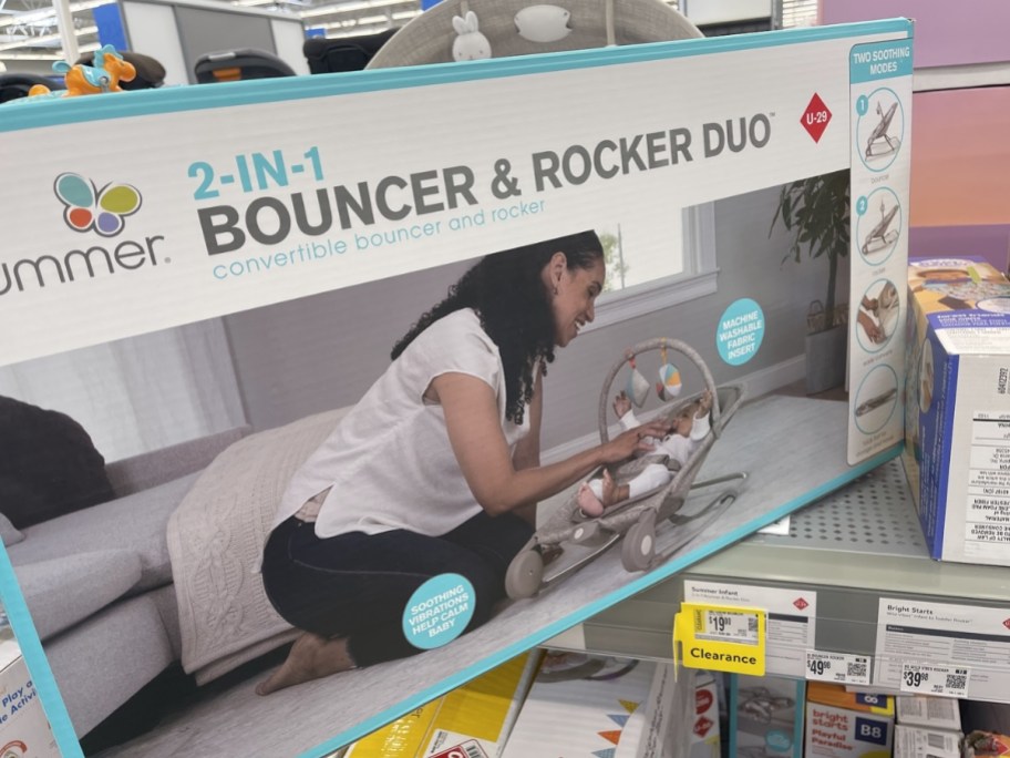 Summer by Ingenuity 2-in-1 Bouncer & Rocker box on store shelf