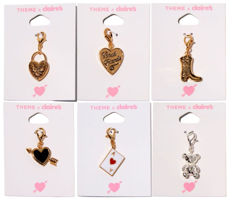 six assorted charms stock images