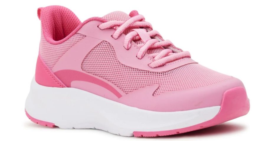 A pink sneaker