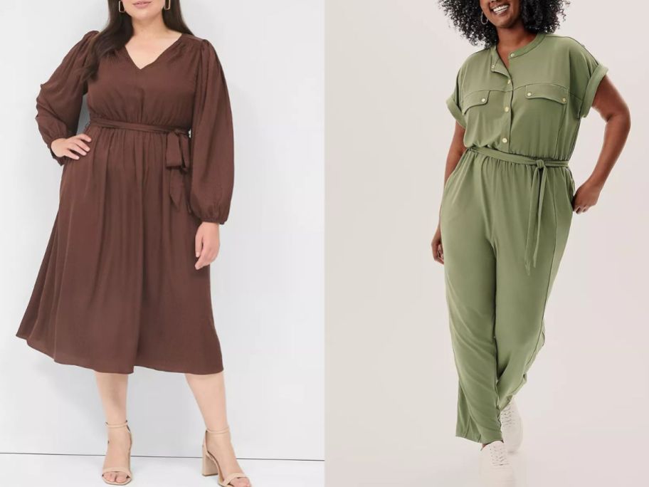 stock images of two women wearing Lane Bryant Dresses and Jumpsuits