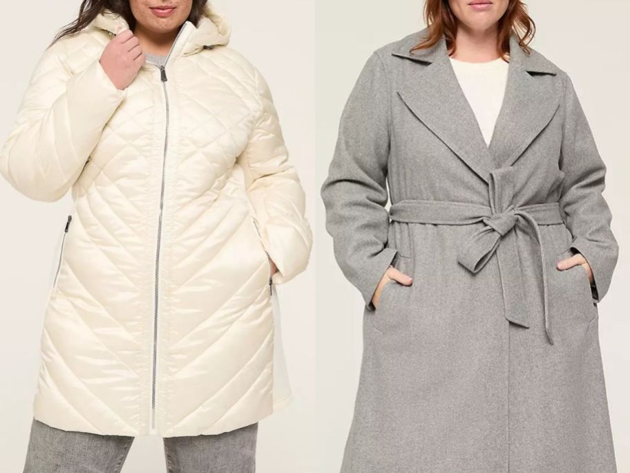 Stock images of two women wearing Lane Bryant Jackets