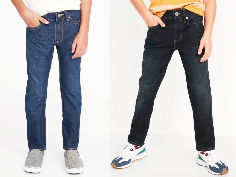 two boys modeling jeans