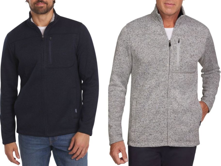 Stock images of two men Chaps Mens' & Big Men's Full Zip Fleece Sweater Jacket