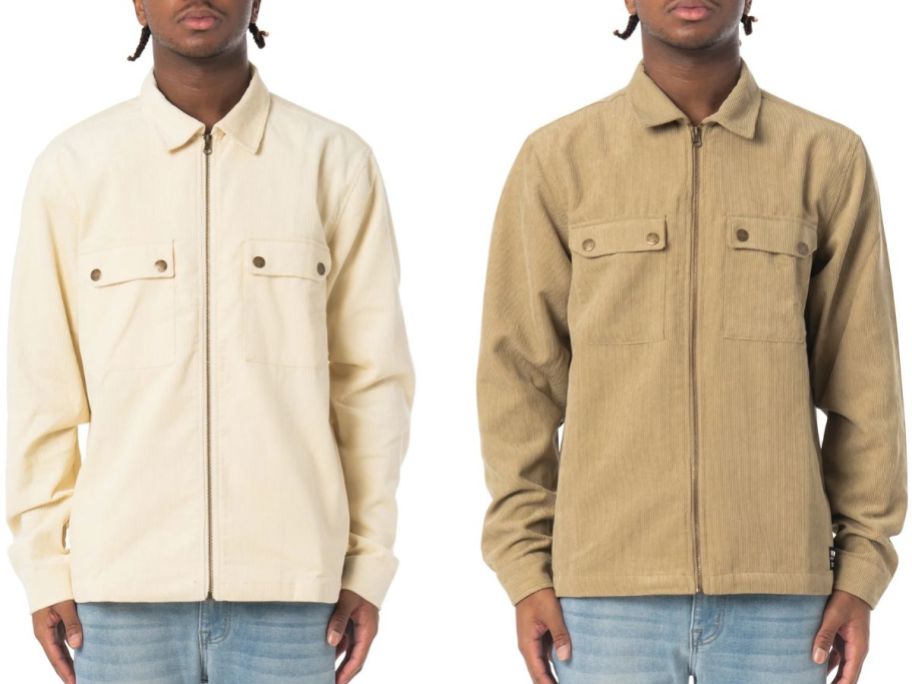 WeSc Men's Nicks Stock images of two men wearing Corduroy Zip Front Jackets 