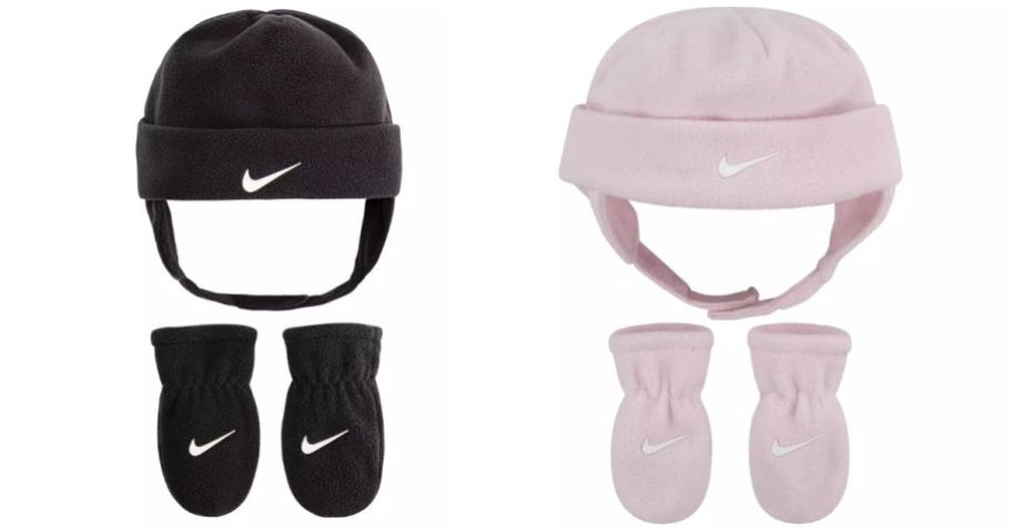 nike beanie and glove set stock images