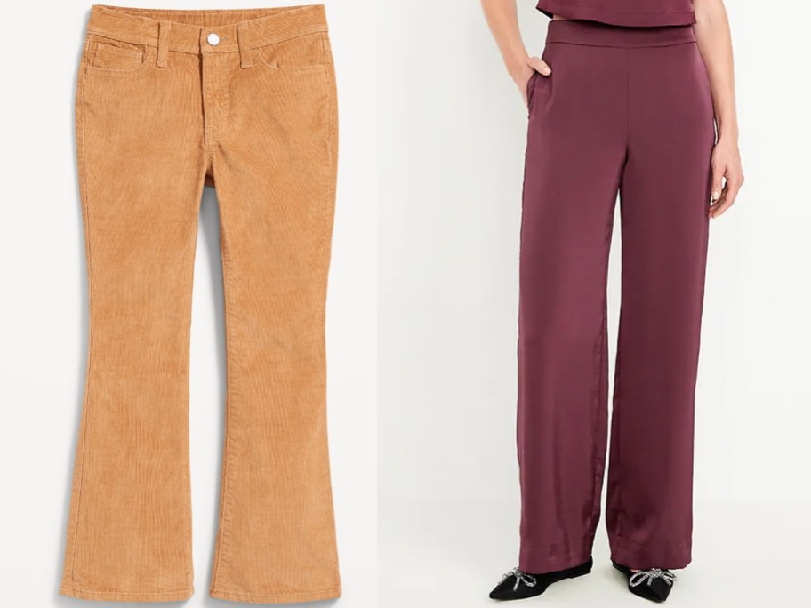 brown and maroon womens pants