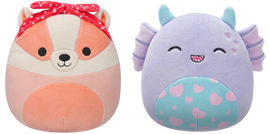 pink and purple squishmallow plushes 