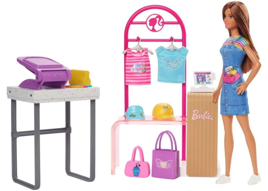 Barbie Make & Sell Boutique Playset stock image