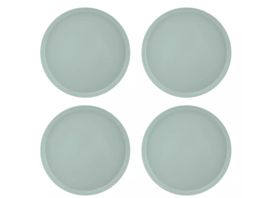 Food Network 4-Piece Aria Blue Dinner Plate Set stock image