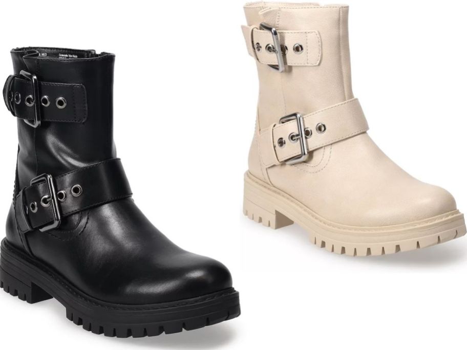 Stock images of two SO Dezirae Women's Combat Boots